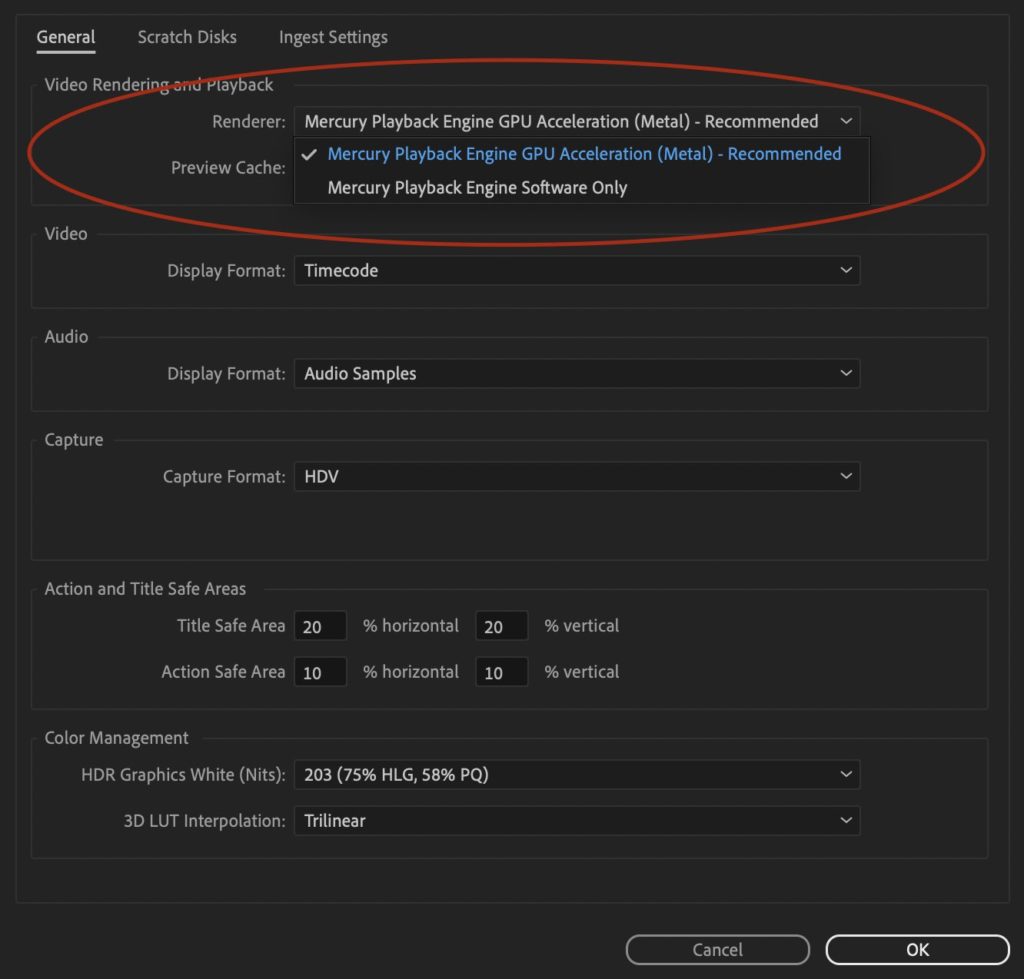 Adobe Premiere Pro GPU acceleration