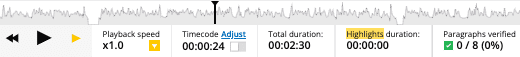 Audio playback in Trint